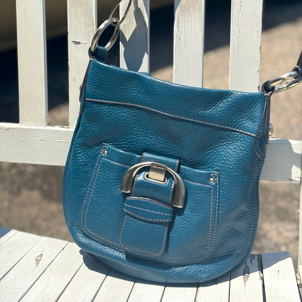 B. Makosky Turquoise Leather Crossbody
